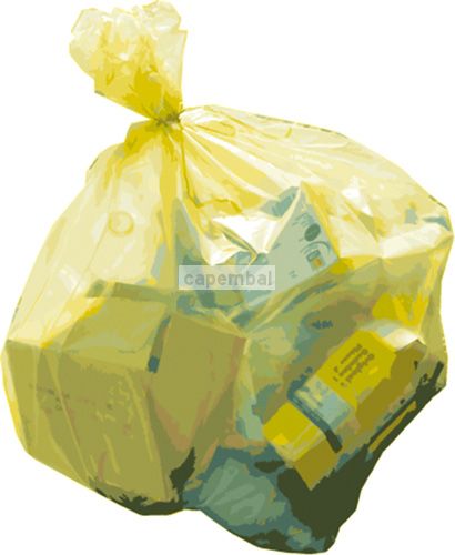 Emballage Services 25 Sac poubelle 100 x 100 cm - Jaune - grande taille -  Résistant à prix pas cher
