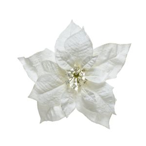 Poinsettia sur clip 24 cm