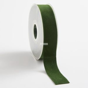 Ruban cadeau velours vert sapin 25 mm x 7 m