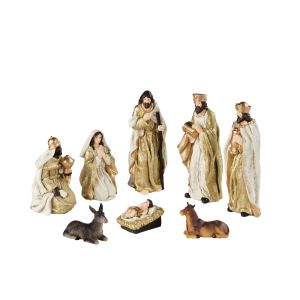 8 santons creche h15 cm