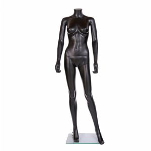 Mannequin femme modulable sans tte jambe avant noir mat