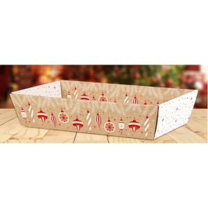 50 corbeilles carton kraft rectangle parures rouges