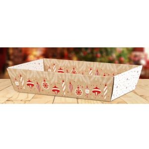 50 corbeilles carton kraft rectangle parures rouges