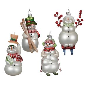 Bonhomme neige verre 13 cm