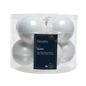 8 boules de nol verre diamtre 7 cm