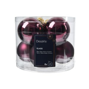 8 boules de nol verre diamtre 7 cm