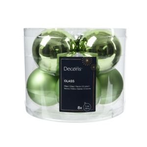 8 boules de nol verre diamtre 7 cm