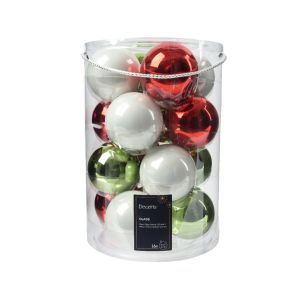 16 boules verre assorti diamtre 8 cm