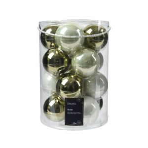 16 boules verre assorti diamtre 8 cm