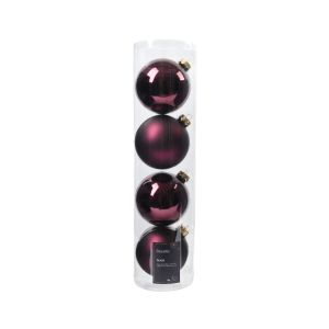 4 boules de nol verre diamtre 10 cm