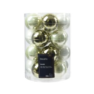 20 boules verre assorti diamtre 6 cm