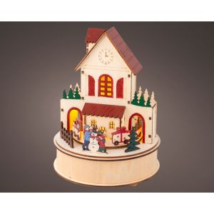 Maison lumineuse bois diamtre 15 cm