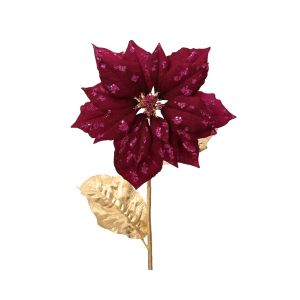 Poinsettia velours s/tige 67 cm