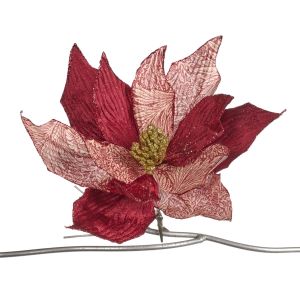 Poinsettia sur clip 31 cm