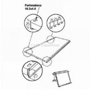 Tablette mono perfore 1000 x 515 mm