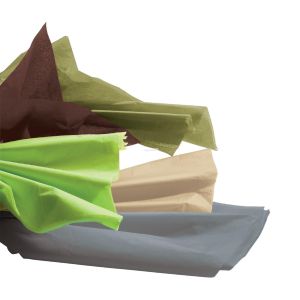 240 feuilles de papier de soie 50 x 75 cm ivoire - vert mousse - vert pomme - gris perle - chocolat