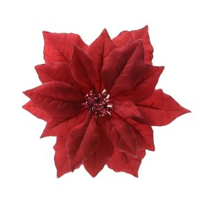 Poinsettia sur clip 24 cm