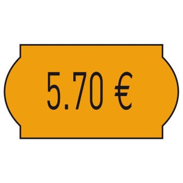 Étiquette adhésive fluo -2 Euros - matériel d'étiquetage