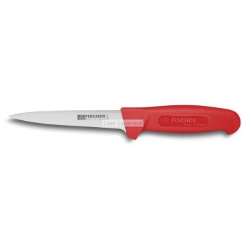 Couteau à désosser Fischer HACCP lame usée 14cm rouge