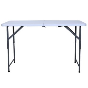 Table pliante blanche hauteur rglable 122 x 61 x 74 cm
