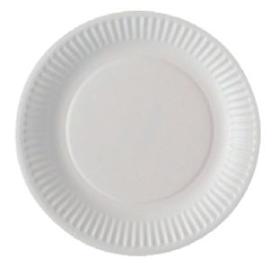 100 assiettes rondes blanches en carton 21 cm