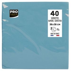 40 serviettes de table turquoise