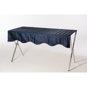 Table pliante aluminium 120 x 70 x 70 cm avec nappe bleu