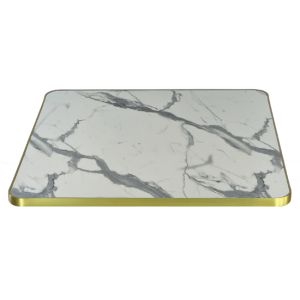 Plateau compact marbre bianco 70x70