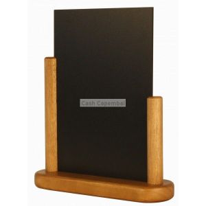 Porte-menu de table cadre bois coloris teck a5