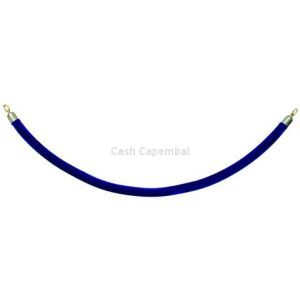 Corde velour bleu / or 150 cm