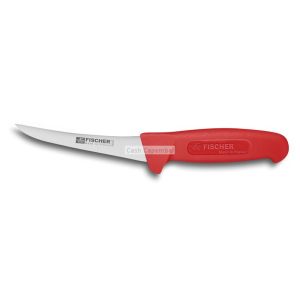 Couteau désosseur lame courbée 13 cm rouge